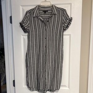 Banana Republic Black and White Striped Mini Dress